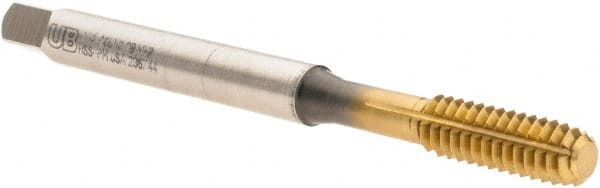 Thread Forming Tap: 1/4-20 UNC, 2B Class of Fit, Modified Bottoming, Powdered Metal High Speed Steel, TiN Coated MPN:6204935