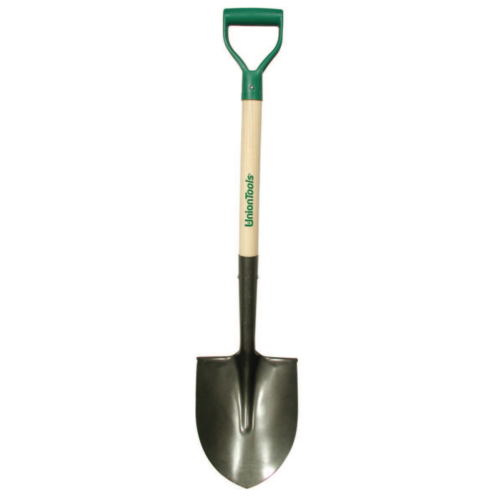 Round Point Shovel, 11.5 in L x 9.25 in W Blade, Round Point, 28 in White Ash; Poly, D-Grip Handle MPN:760-43106