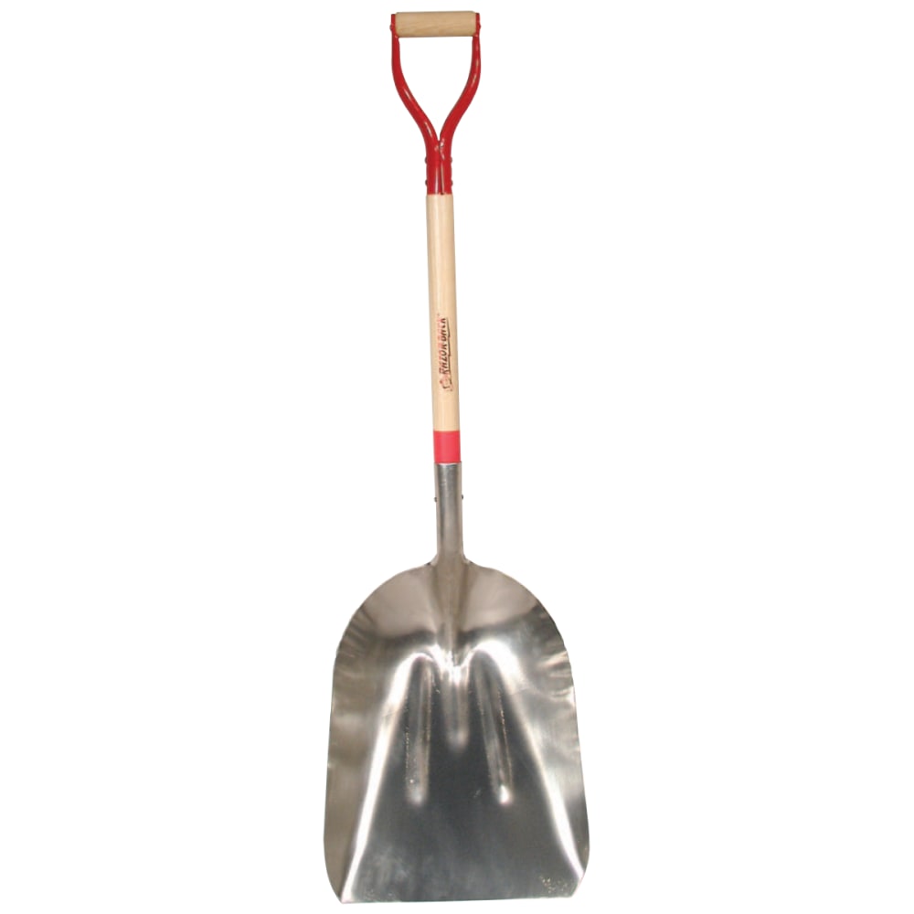 Aluminum Scoop, 19.75 x 15 in W Blade, #12 Western Pattern Ribbed, 31 in L North American Hardwood Steel D-Grip Handle MPN:760-53128