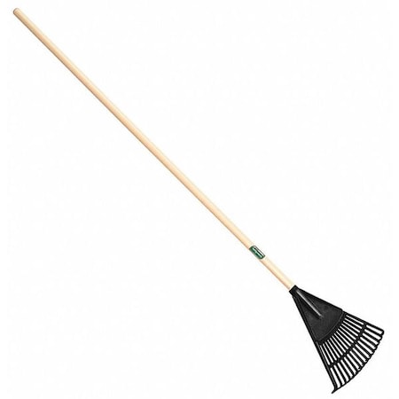 8 in Polypropylene Shrub Rake, 15 Tines, 43 in L Wood Handle MPN:64197GR
