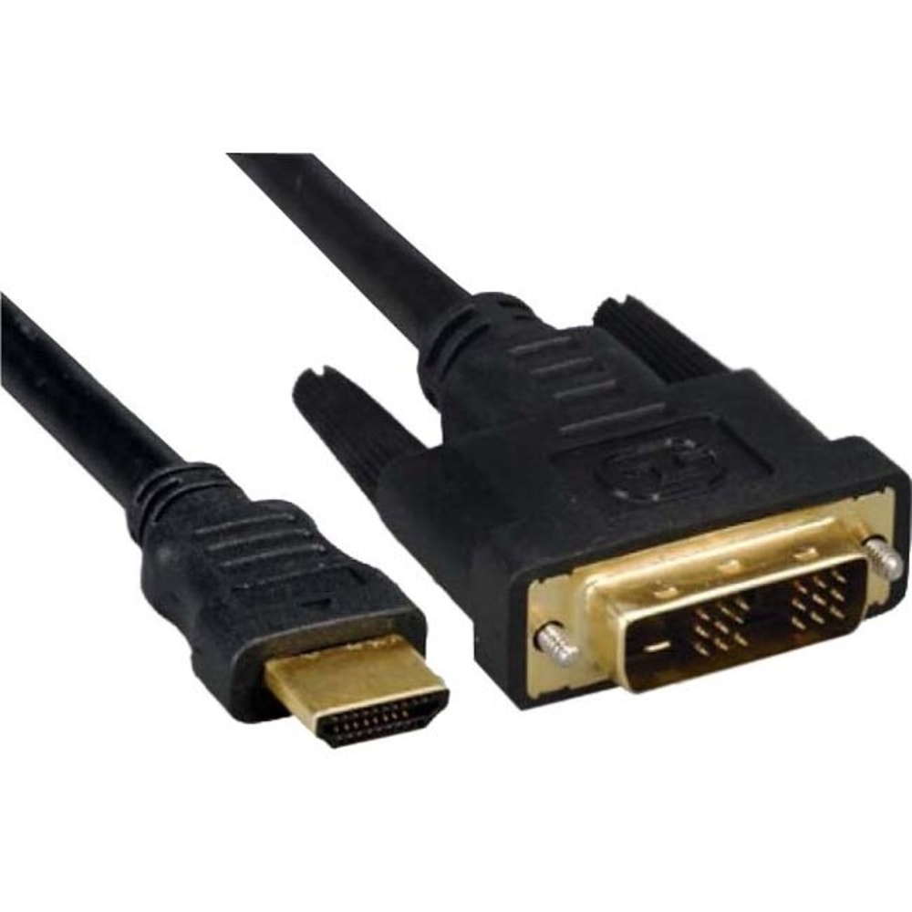 Unirise HDMI Male to DVI-D 12+1 M-M Cable - 15 ft DVI/HDMI A/V Cable for Audio Device, Video Device - First End: 1 x HDMI Male Digital Audio/Video - Second End: 1 x DVI-D (Single-Link) Male Digital Video - Supports up to 4096 x 2160 - (Min Order Qty 3) MP