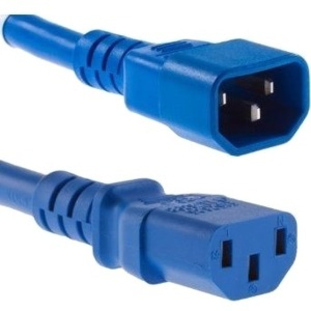 Unirise Standard Power Cord - For Electronic Equipment - 10 A - Blue - 3.50 ft Cord Length (Min Order Qty 14) MPN:PWRC13C143.5FBLU
