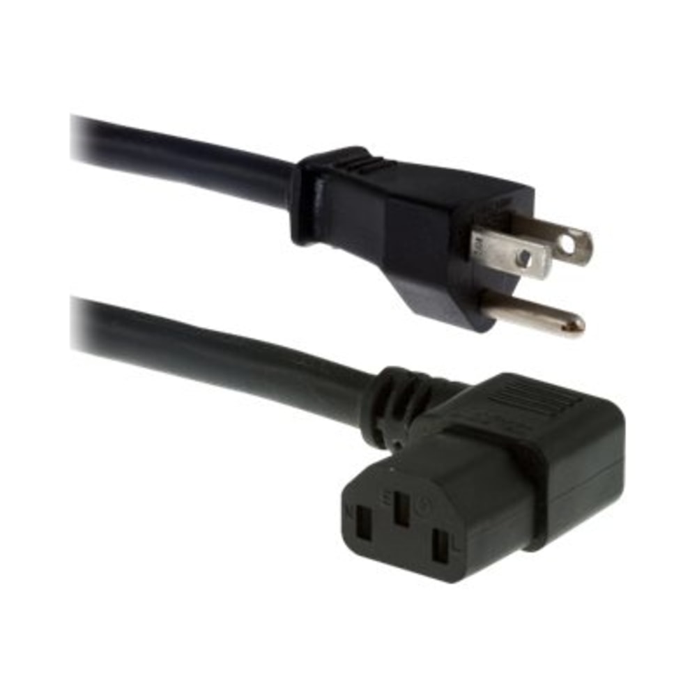 UNC Group - Power extension cable - NEMA 5-15P (P) to power IEC 60320 C13 right-angled - 125 V - 10 A - 10 ft - black (Min Order Qty 7) MPN:PWCD-515PC13R-10A-10F-BLK