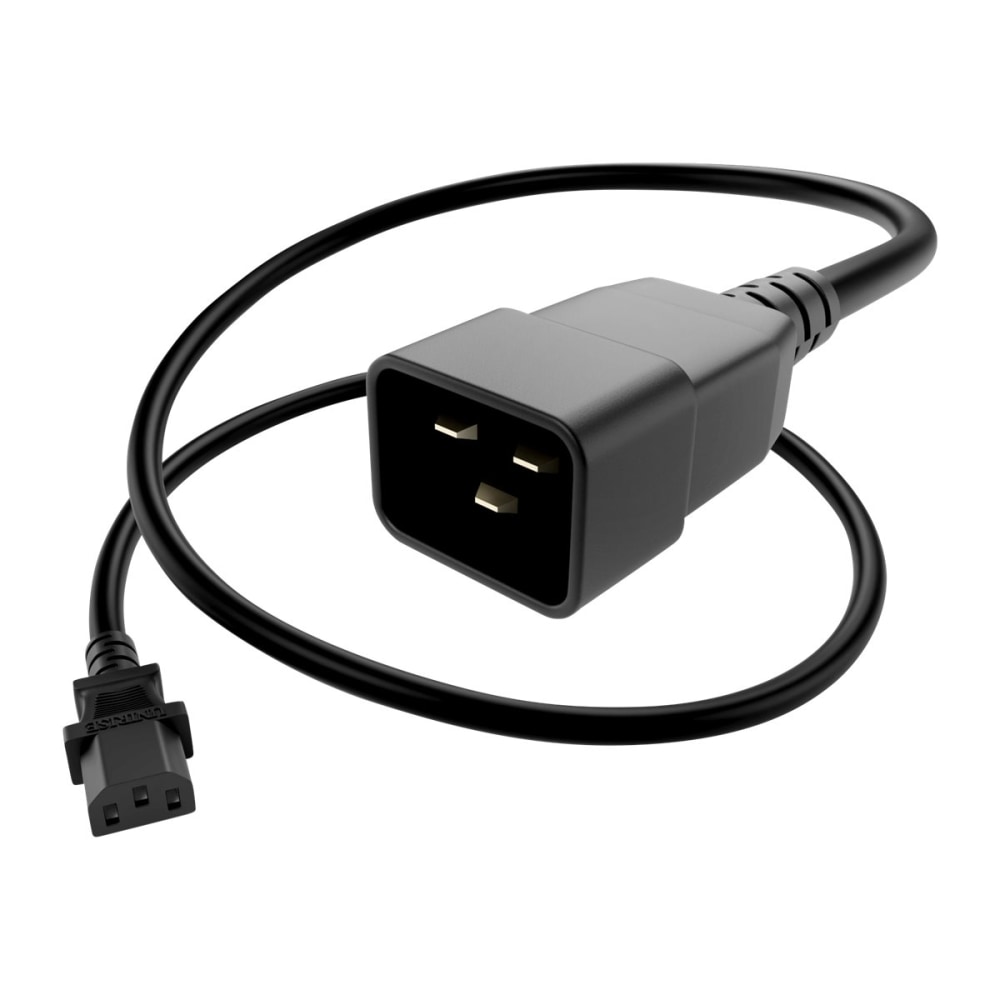 UNC Group - Power extension cable - IEC 60320 C13 to IEC 60320 C20 - 250 V - 15 A - 7 ft - black (Min Order Qty 4) MPN:PWCD-C13C20-15A-07F-BLK