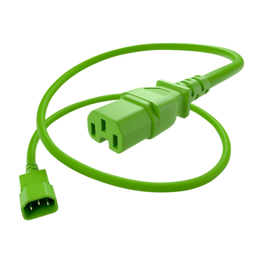 UNC Group - Power extension cable - IEC 60320 C14 to IEC 60320 C15 - 250 V - 15 A - 2 ft - green (Min Order Qty 10) MPN:PWCD-C14C15-15A-02F-GRN
