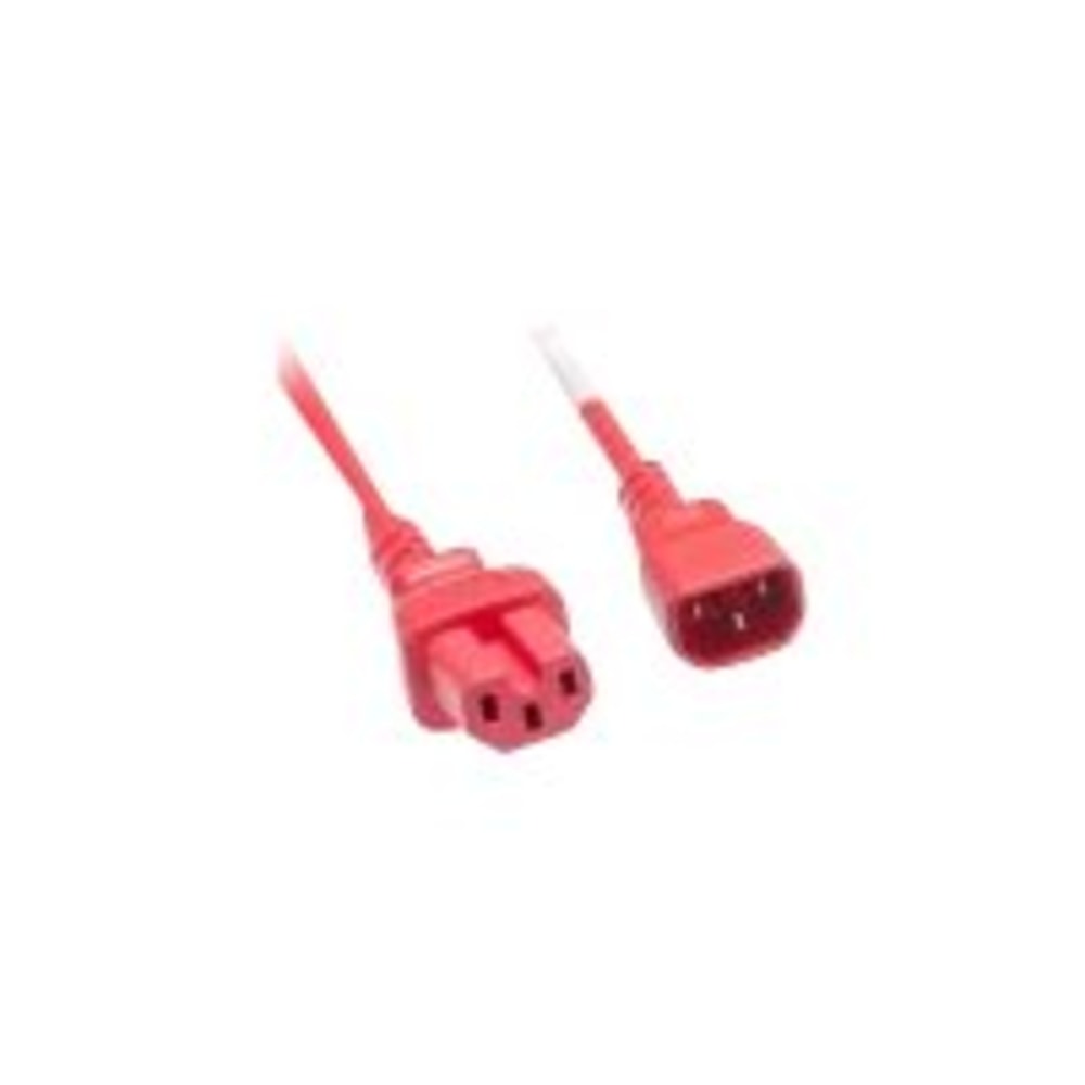 UNC Group - Power extension cable - IEC 60320 C14 to IEC 60320 C15 - 250 V - 15 A - 8 ft - red (Min Order Qty 5) MPN:PWCD-C14C15-15A-08F-RED