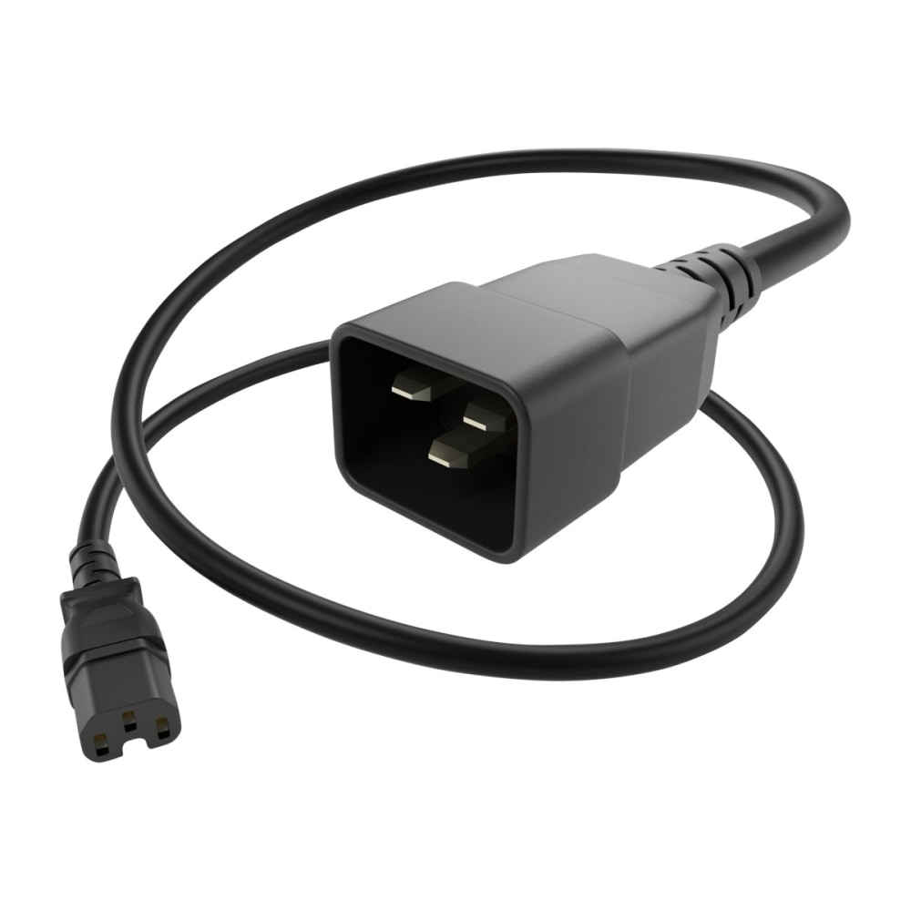 UNC Group - Power extension cable - IEC 60320 C15 to IEC 60320 C20 - 250 V - 15 A - 91.4 cm - black MPN:PWCD-C15C20-15A-03F-BLK