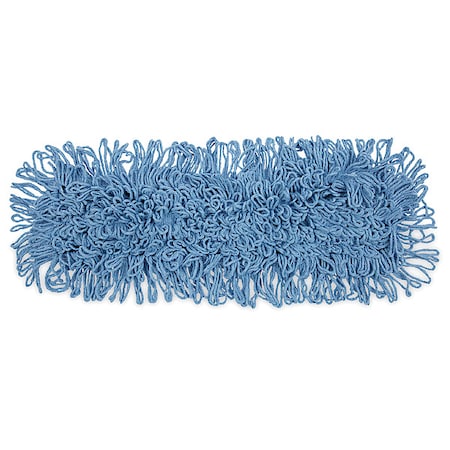 24 in L Looped-End Dust Mop, Blue, Cotton/Synthetic MPN:UNS 1124