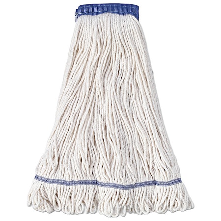 5 in Looped-End Mop Head, White, Cotton/Synthetic, PK12 MPN:UNS 504WH
