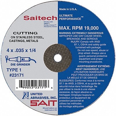CutOff Wheel Saitech 4 x1/16 x3/8 MPN:23165