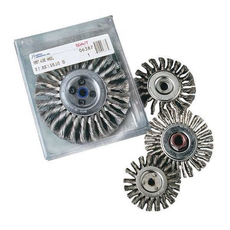SAIT 03388 Threaded Regular Twist Knot Wheels (Carbon Steel), 6