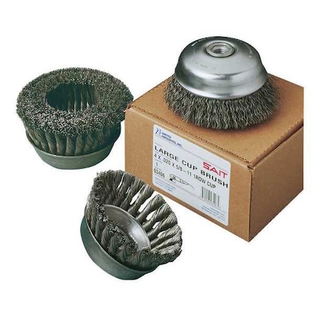 SAIT 03407 Knot Wire Large Cup Brushes (Carbon Steel), 4