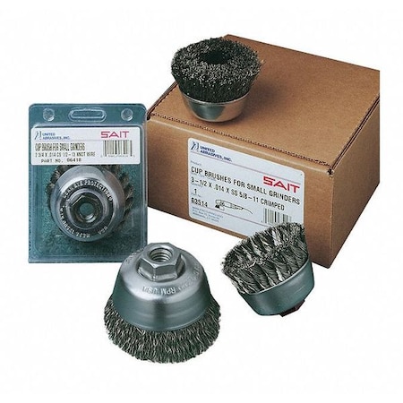 SAIT 06506 Knot Wire Small Cup Brushes (Stainless Steel), 2-3/4