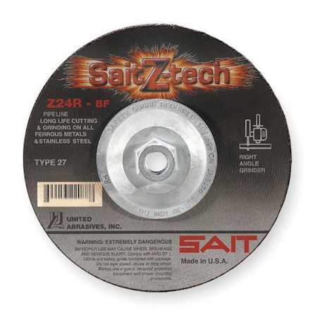 Cut-Off & Grinding Wheel, Type 27, 7 in Dia, 0.125 in Thick, 5/8