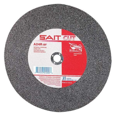 Abrasive Cut-Off Wheel, Type 1, 16 in Dia, 0.1563 in Thick, 1 in Arbor Hole Size, Aluminum Oxide MPN:24070