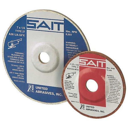 SAIT 29207 Cotton Fiber Wheels (Grade A36), 4-1/2