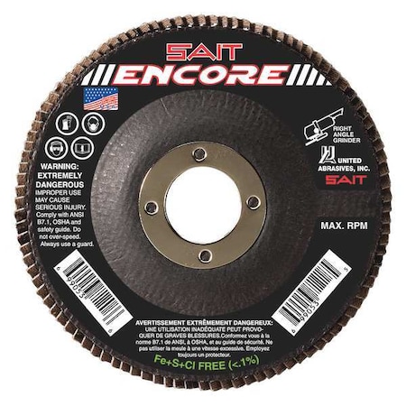SAIT 71209 Encore Fiberglass Backed Flap Disc (Type 27) 4-1/2