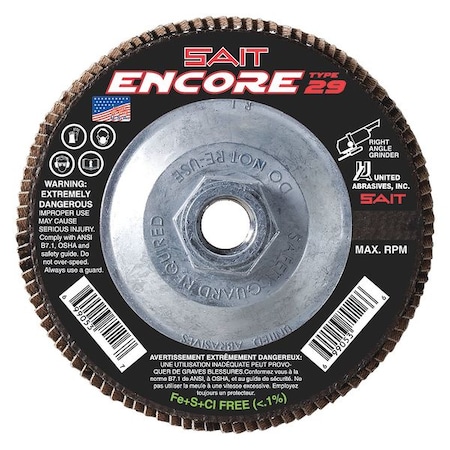 SAIT 71275 Encore Fiberglass Backed Flap Disc (Type 29) 7