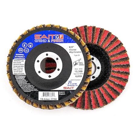 SAIT 77723 SAIT GF Grind & Finish Flap Discs, 4-1/2