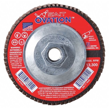 SAIT 78129 Ovation High Density Fiberglass Backed Flap Disc (Type 27) 5