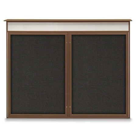 Single Door Enclosed Indoor Letterboard MPN:UV1124SD4824-BRONZE-BURGUN