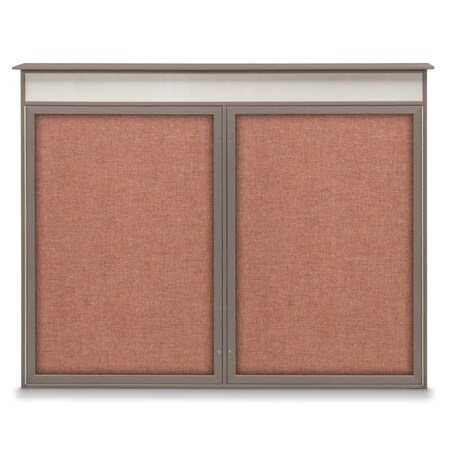 Single Door Enclosed Indoor Letterboard MPN:UV1124SD4824-BRONZE-GREY