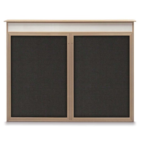Single Door Enclosed Indoor Letterboard MPN:UV1124SD4824-SATIN-BURGUN