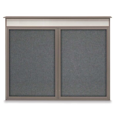 Single Door Enclosed Indoor Letterboard MPN:UV1124SD4824-SATIN-GREYVL