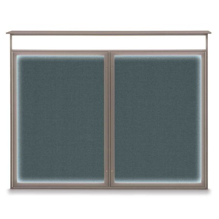 Double Door Enclosed Indoor Letterboard MPN:UV1126-BRONZE-BLUE