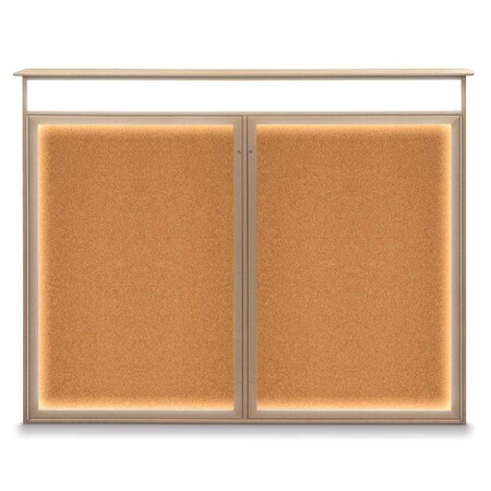 Double Door Enclosed Indoor Letterboard MPN:UV1126-BRONZE-WHITE