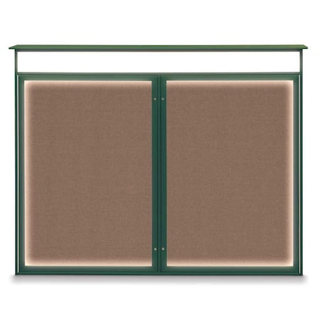 Double Door Enclosed Indoor Letterboard MPN:UV1126-SATIN-GREEN