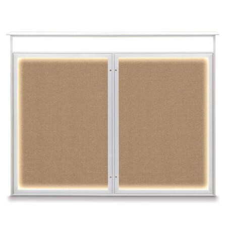 Double Door Enclosed Indoor Letterboard MPN:UV1126-SATIN-GREY