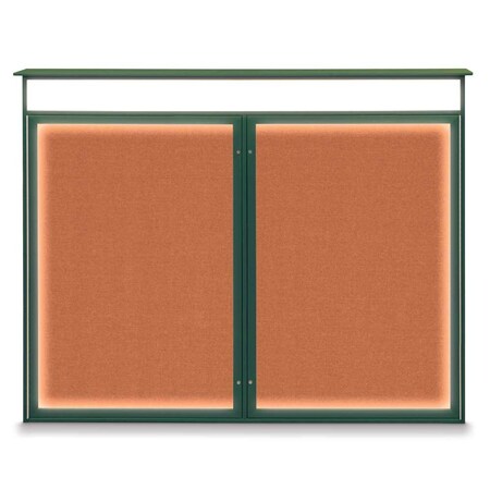 Double Door Enclosed Indoor Letterboard MPN:UV1126-SATIN-HUNGRN