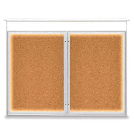 Double Door Enclosed Indoor Letterboard MPN:UV1126-SATIN-WHITE