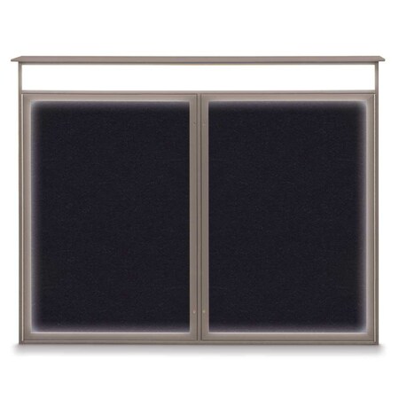 Double Door Enclosed Indoor Letterboard MPN:UV1127-BLACK-BLACK