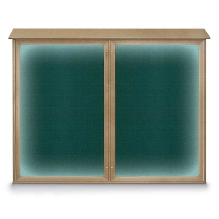 Double Door Enclosed Indoor Letterboard MPN:UV1127-BLACK-GREEN