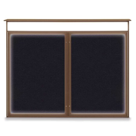 Double Door Enclosed Indoor Letterboard MPN:UV1127-BRONZE-BLACK