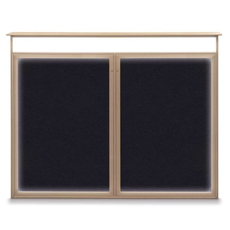 Double Door Enclosed Indoor Letterboard MPN:UV1127-SATIN-BLACK