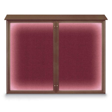 Triple Door Enclosed Indoor Letterboard MPN:UV1128-BRONZE-BLUE