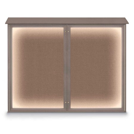Triple Door Enclosed Indoor Letterboard MPN:UV1128-BRONZE-GREEN
