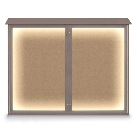 Triple Door Enclosed Indoor Letterboard MPN:UV1128-SATIN-GREY