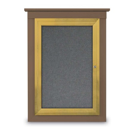 Single Door Enclosed Cathedral Letterboa MPN:UV1299CD-SATIN-GREY