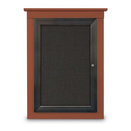 Single Door Enclosed Cathedral Letterboa MPN:UV1301CD-SATIN-GREEN