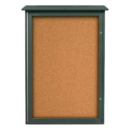 Enclosed Bulletin Board, Tack, 48 x 32 in MPN:UVSD4832-WOODGRN