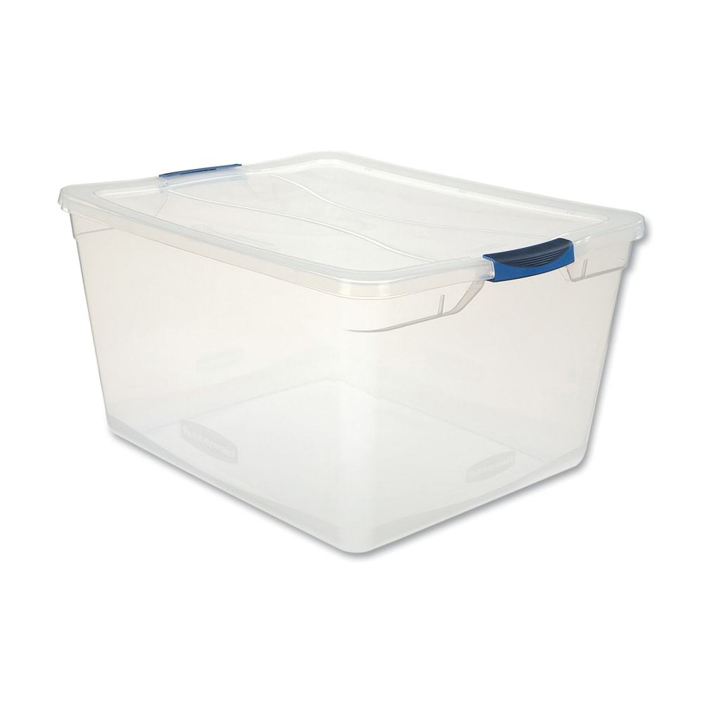 Rubbermaid Clever Store Basic Latch-Lid Container, 71 qt, 18.63in x 23.5in x 12.25in, Clear MPN:RMCC710000