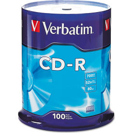 Verbatim® CD-R Recordable Disc 52x Speed 700 MB/80 min Spindle Silver 100/Pack VER94554