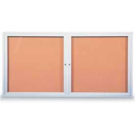 United Visual Products Two-Door Outdoor Corkboard - 60