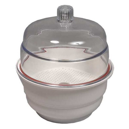 Desiccator, Non-Vac, White Base, PP/PC, 8