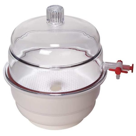 Desiccator, Vacuum, White Base, PP/PC, 10
