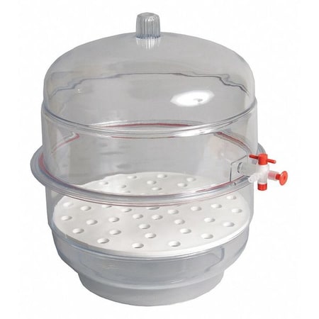 Desiccator, Vacuum, Clear Base, 12